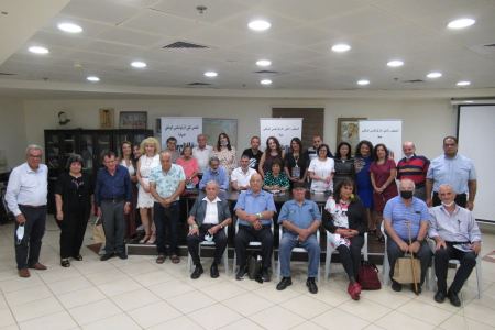 "خيرة أولاد الله" مع الكاتبة المترجمة سوسن كردوش قسيس في نادي حيفا الثقافي